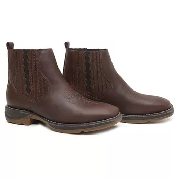 BOTA TEXANA MOD 02 ANATÔMICA COURO RÚSTICO FOSCO TABACO BICO QUADRADO - Xucrão Boots | Botas e Botinas Country Premium