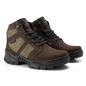 Bota Coturno Em Couro Militar Armata Asphalt - Café Nobuck - ARMATA BOTAS
