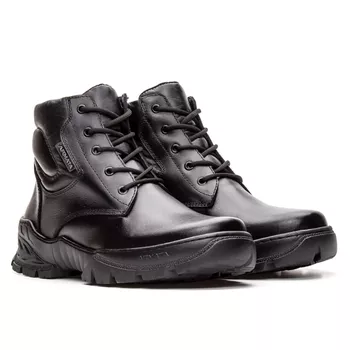Bota Coturno Em Couro Militar Armata Segurança Attack- Preto Liso - ARMATA BOTAS