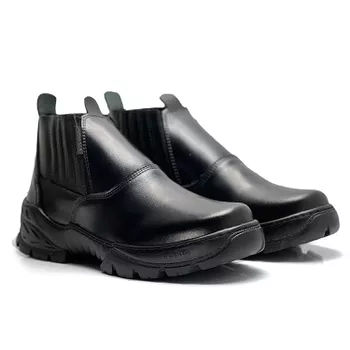 Botina Em Couro Segurança Armata Work Preto liso - ARMATA BOTAS