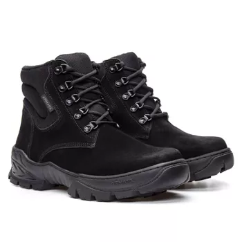 Bota Coturno Em Couro Militar Armata Segurança Attack- Preto Nobuck - ARMATA BOTAS