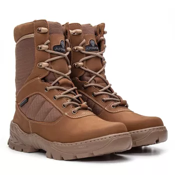 Bota Coturno Em Couro Militar Armata Kaiten - Coiote - ARMATA BOTAS
