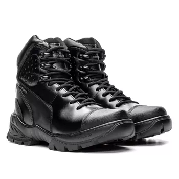 Bota Coturno Em Couro Militar Armata Troller Preto Liso - ARMATA BOTAS