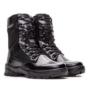 Bota Coturno em couro Militar Tática Urus - Preto Liso - ARMATA BOTAS