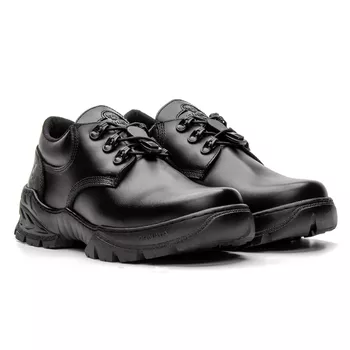 Sapato Em Couro Militar Segurança Armata Strong Preto Liso Elástico - ARMATA BOTAS
