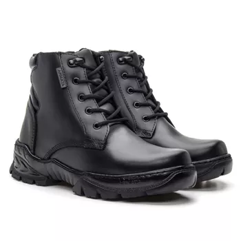 Bota Coturno Em Couro Militar Armata Segurança Attack- Preto Ziper - ARMATA BOTAS