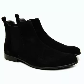 Bota Masculina de Camurça Chelsea Preto - BERGANNO