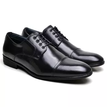 Sapato Social Masculino em Couro Preto Théo - BERGANNO