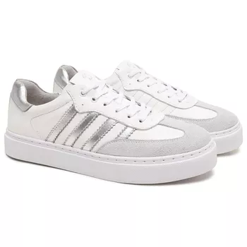 Tênis Casual Feminino em Couro Branco Rebeca - BERGANNO