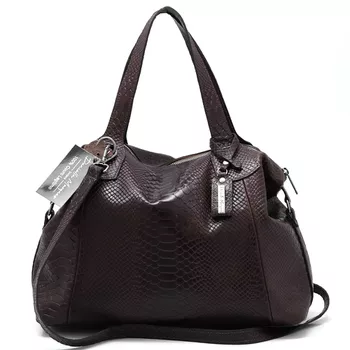 Bolsa Grande Couro Legitimo croco chocolate ref: DM-01CR - Daniella Marques | Bolsas Femininas em Couro
