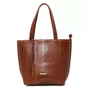 Bolsa Grande Couro Legitimo croco caramelo ref: DM-03CR - Daniella Marques | Bolsas Femininas em Couro