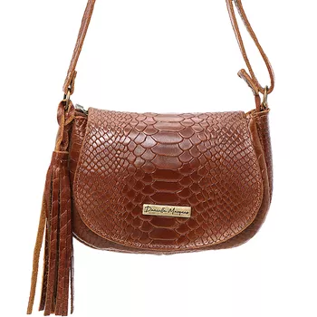Mini Bolsa Couro Legítimo Croco caramelo REF:DM-15CR - Daniella Marques | Bolsas Femininas em Couro