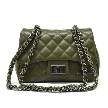 Bolsa Feminina pequena couro legítimo verde oliva REF:DM-17MP - Daniella Marques | Bolsas Femininas em Couro