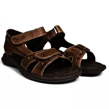 Sandália Papete Masculina de Couro Chocolate - FrancaSapatos | Sapatos em Couro Direto da Fábrica