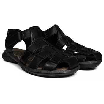 Sandália Papete Masculina de Couro Preto - FrancaSapatos | Sapatos em Couro Direto da Fábrica