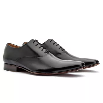 Sapato Oxford Masculino Solado De Couro Cromo Argentino Preto - FrancaSapatos | Sapatos em Couro Direto da Fábrica