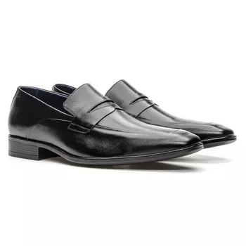 Mocassim Masculino Loafer Couro Preto - FrancaSapatos | Sapatos em Couro Direto da Fábrica