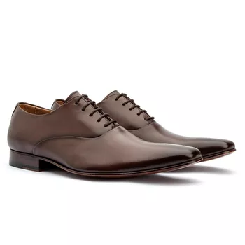 Sapato Oxford Masculino Solado De Couro Cromo Argentino Marrom - FrancaSapatos | Sapatos em Couro Direto da Fábrica