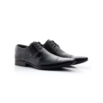 Sapato Social Masculino Couro Preto - FrancaSapatos | Sapatos em Couro Direto da Fábrica