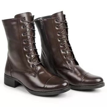 Bota Montaria Cano Médio Couro Napa Fly Mouro 1004 - FrancaSapatos | Sapatos em Couro Direto da Fábrica