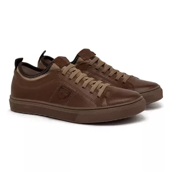 Sapatenis em Couro Casual Masculino Connect - Conhaque E L - Calçados Laroche