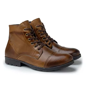 Bota Saara Retro em Couro - Marrom - Calçados Laroche