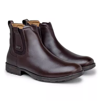 Bota Chelsea Saara em Couro - Café - Calçados Laroche