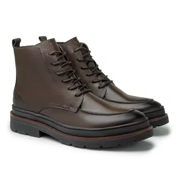 Bota Masculina Londres em Couro Legitimo - Café - Calçados Laroche