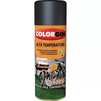Spray Alta Temperatura Preto Fosco - Colorgin - PinteDecore