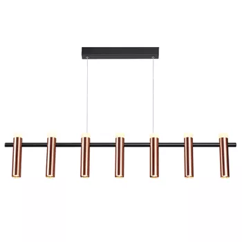 Pendente Tubi Cobre / Preto 7xled 7w - PinteDecore