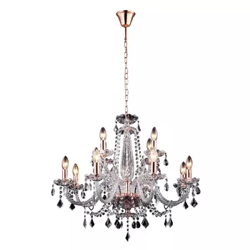 Pendente Tyene Rose Gold / Transparente 12xe14 Vel... - PinteDecore