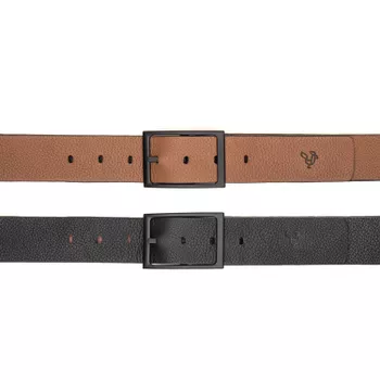 Cinto Casual Em Couro Dupla Face 4 cm largura Preto / Whisky - Rambourg | Sapatos em Couro