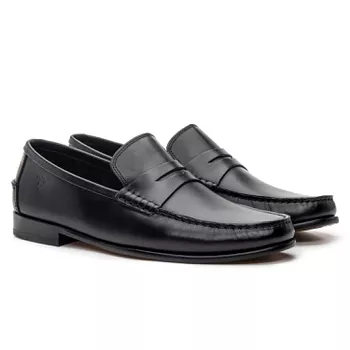 Sapato Mocassim Em Couro Sola De Couro com Antiderrapante Absolut Preto - Rambourg | Sapatos em Couro