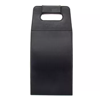 Porta Vinho de Luxo em Couro Legítimo Preto 2 Garrafas Atacado - Rambourg | Sapatos em Couro