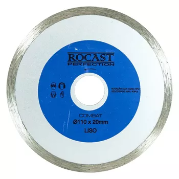 Disco Diamantado Combat Liso Cerâmico Esmalt Corte Seco 110x20mm 34,0014 ROCAST - Ritec Máquinas e Ferramentas