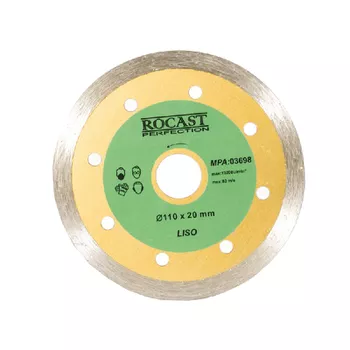 Disco Diamantado Liso Corte Seco Uso Cerâmico Esmaltado 110x20mm 34,0003 ROCAST - Ritec Máquinas e Ferramentas