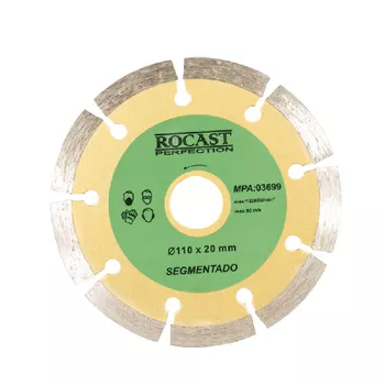Disco Diamantado Segmentado Corte Seco Uso Geral 110x20mm 34,0002 ROCAST - Ritec Máquinas e Ferramentas