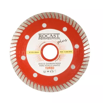 Disco Diamantado Turbo Extrafino Plus Porcelanato 110x20mm 34,0015 ROCAST - Ritec Máquinas e Ferramentas