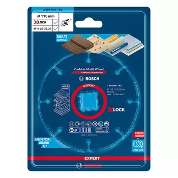 Disco de corte Bosch EXPERT Carbide Multi Wheel X-LOCK 115 mm, 22,23 mm - Ritec Máquinas e Ferramentas