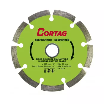 Disco Diamantado Segmentado 230mm - Cortag - Ritec Máquinas e Ferramentas