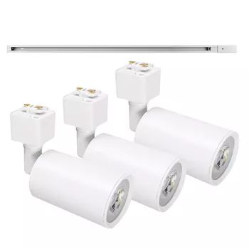 Kit Trilho Eletrificado p/ Spot Led 1M + 3 Spots 7W 3.000K Branco - Noll Led - Ritec Máquinas e Ferramentas