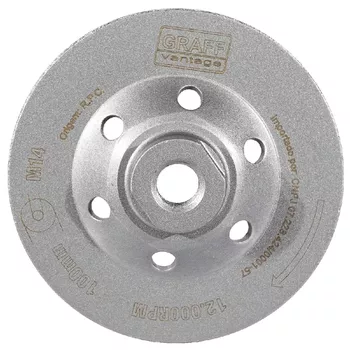 Rebolo Diamantado Tipo Prato c/ Rosca 100xM14mm (573,0004) - Graff Vantage - Ritec Máquinas e Ferramentas