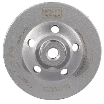 Rebolo Diamantado Tipo Prato c/ Rosca 115xM14mm (573,0005) - Graff Vantage - Ritec Máquinas e Ferramentas