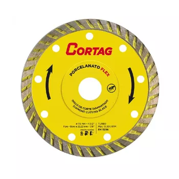 Disco de Corte Diamantado Porcelanato Flex 115mm - CORTAG - Ritec Máquinas e Ferramentas