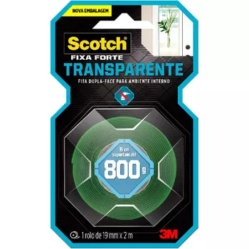 Fita Dupla Face Scotch Fixa Forte Transparente 19mm x 2m (CM0134-HM) - 3M - Ritec Máquinas e Ferramentas