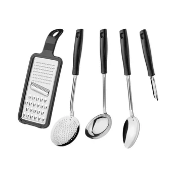 Jogo de Utensílios Easy em Inox 5 Peças Preto (25299/013) - Tramontina - Ritec Máquinas e Ferramentas