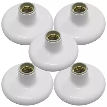 Kit Plafon de Porcelana Branco 100W - 250V Com 5 Unidades (180931) - Ilumi - Ritec Máquinas e Ferramentas