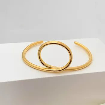 Bracelete com Circulo Banhado a Ouro 18k - 1011831... - Roanne Jóias