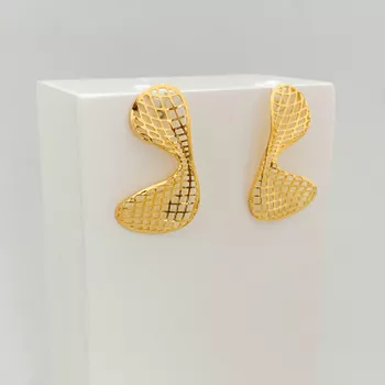 Brinco Rendado Banhado a Ouro 18k - 1011831797 - Roanne Jóias