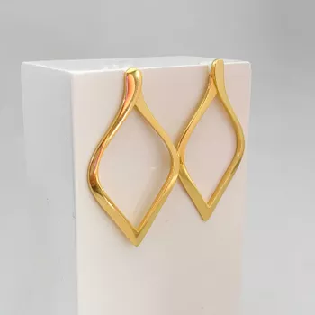 Brinco Losango Banhado a Ouro 18k - 105064 - Roanne Jóias